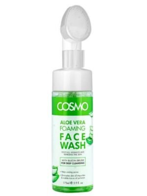 كوزمو غسول فرشاة تدليك السيلكون لتنظيف وتفتيح البشرة بالصبار الالوفيرا - 175 مل لكل انواع البشره