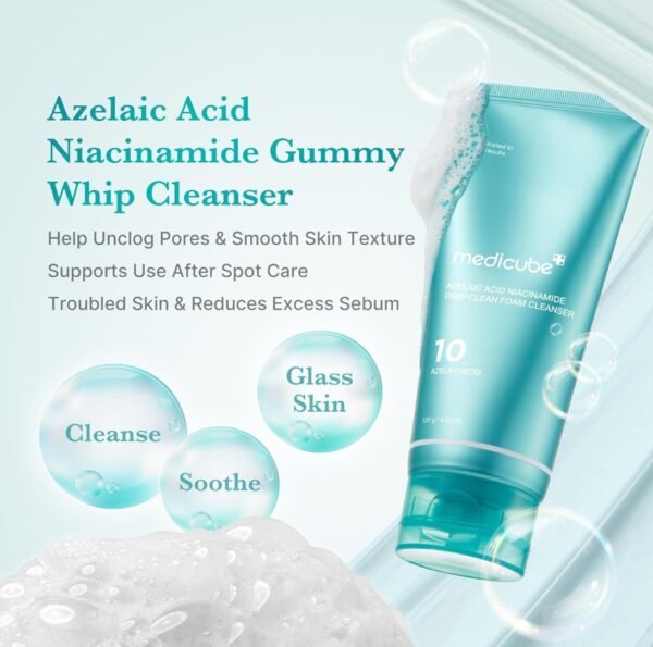 img_0344 غسول Medicube Azelaic Acid Niacinamide Deep Clean Foam Cleanser للبشره المعرضه للحبوب