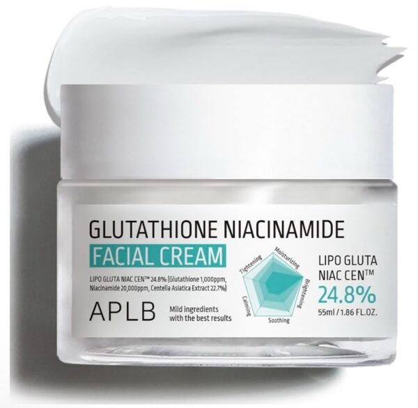 img_0406 APLB GLUTATHIONE NIACINAMIDE FACIAL CREAM - 55ML | اي بي ال بي كريم جلوتاثيون و النياسيناميد - 55 مل للبشره المختلطه و الدهنيه