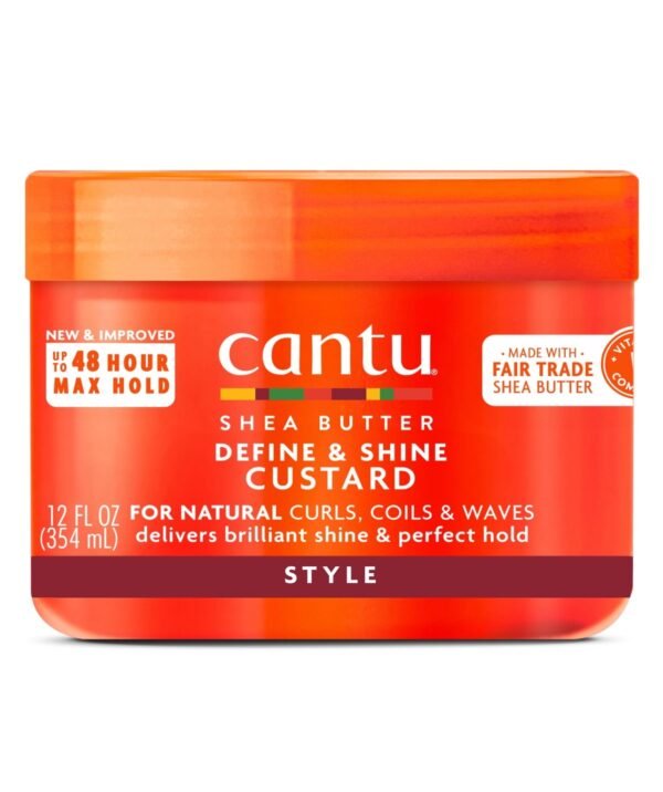 للشعر الكيرلي Cantu Shea Butter Define & Shine Custard